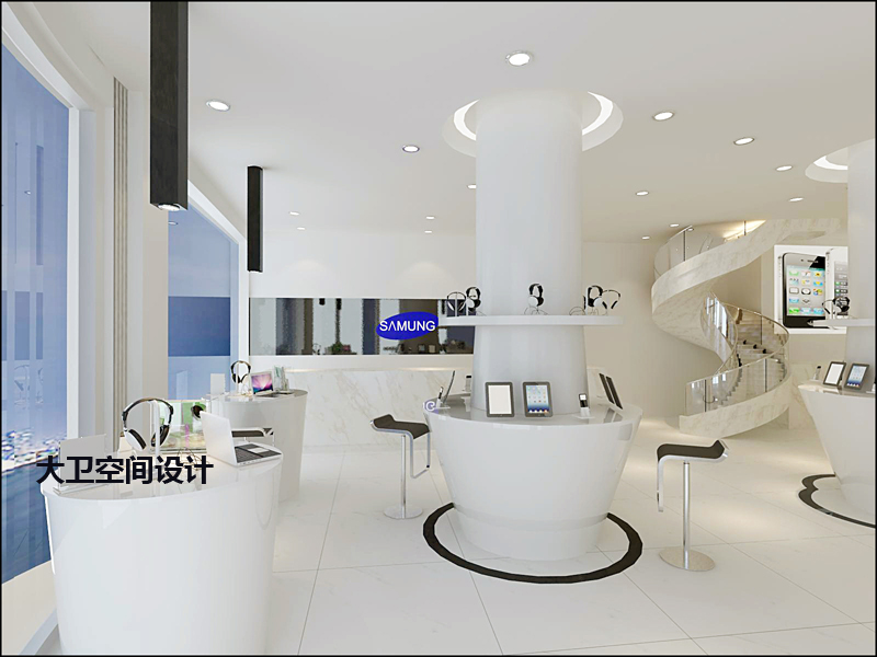 大卫设计 专业室内公装效果图服务，打造苹果体验店与手机店全国性装修设计解决方案